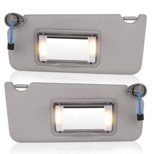lot 19877 image: Youxmoto Sun Visor Left Driver and Right Passenger Side for Honda Accord 2008 2009 2010 2011 2012 2013 2014 2015 2016 2017, Grey Sun Visor Replaces# 83230TA0A91ZA, 83280TA0A91ZB, with Mirror and Light - Retail $20
