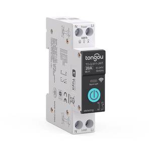lot 20006 image: TONGOU DIY 1PN Smart Wi-Fi Switch, Work with Alexa and Google Assistant for Voice Control, 20A with Energy Monitor, Smart LifeTuya APP Remote Control, Timer Functions, DIN Rail Mounted,FCC Certified - Retail $20