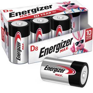 lot 20011 image: Energizer MAX D Batteries (8 Pack)  D Cell Alkaline Batteries