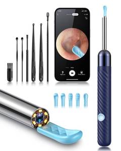 lot 20015 image: Ear Wax Removal Tool Camera - Ear Wax Removal Kit - Ear Cleaner with Camera - 1080P HD Ear Camera with 6 Ear Spoon - Ear Cleaner for iOS and Android - Retail $15