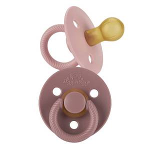 lot 20017 image: Itzy Ritzy Natural Rubber Newborn Pacifiers (Set of 2) � Baby Pacifiers with Cherry-Shaped Nipple and Large Air Holes for Added Safety Set of 2 Binkies in Blossom and Rosewood (Ages 0 � 6 Months) - Retail $7