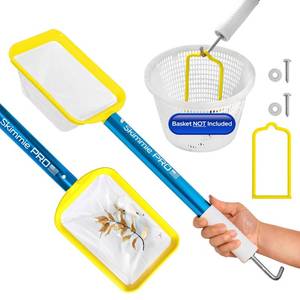 lot 20021 image: Skimmie Pro (Short Version) 22.5� Pool Skimmer Lightweight, Fine Mesh Net, and Stainless Steel Hook � Ideal for In-GroundAbove-Ground Pools, Fountains, Ponds, Hot Tubs, and Cold Plunges - Retail $27