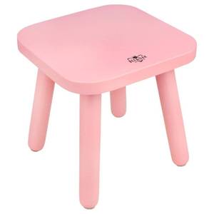 lot 20046 image: BEEandOAK Wooden Step Stools for Adults, Solid Rubber Wood Non-Slip Step Foot Stool, Heavy Duty 300 lbs One Step Stool for Bedroom, Bathroom, Kitchen ( Pink, 9.25 (D) x 9.25 (W) x 8.86 (H) )
