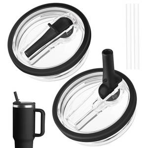 lot 20050 image: 40 oz Tumbler Flip Straw Lid Replacement fit for Stanley Quencher, Spill Proof Tumbler Cover for Stanley Cup - Retail $10