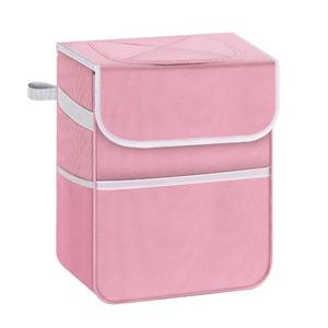 lot 20053 image: YSSOA Car Trash Can with Lid, Leak-Proof Organizer and Storage Bag, Adjustable and Portable Interior, Collapsible Multipurpose Garbage Bag, 2 Gallon, Pink