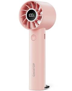 lot 20060 image: Gaiatop Portable Mini Fan, 3 Speed Handheld Fans with Power Display Flashlight, USB Rechargeable Battery, Lightweight Personal Cooling for Women Men Indoor Outdoor Travel Pink - Retail $9