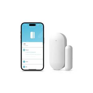 lot 20076 image: Clouree Door Alarm Window Sensors, Door Open Alarm Long Battery Life Wireless for Security Real-Time Notification WiFi Contact Sensor App Control No Monthly Fee, White NEED NEW STICKERS - Retail $16