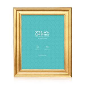 lot 20094 image: LaVie Home 8x10 Picture Frames (1 Pack, Gold) Photo Frame Set with Tempered Glass for Wall Mount and Table Top Display - Retail $14