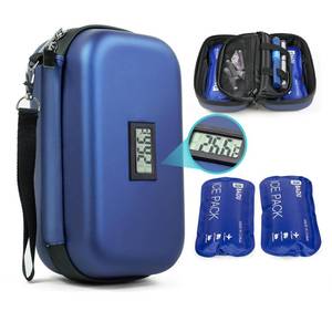 lot 20099 image: Slight Exterior Damage, See Seller Photos Gosemai Insulin Cooler Travel Case TSA Approved Medication Diabetic Cooler for Travel with Temperature Display Refrigerated Medicine Organizer Bag with 2 Ice Pack - Retail $24