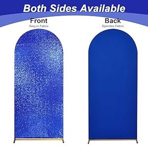 lot 9665 image: 6ft Sequin Royal Blue Arch Cover