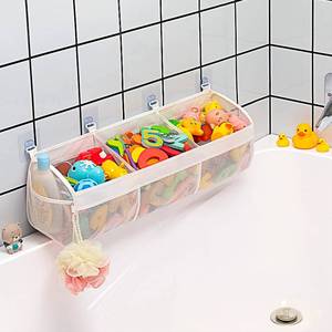 lot 10281 image: Mesh Bath Toy Storage, 3 Compartment