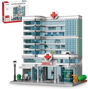 lot 15705 image: Cities Hospital Block Module Building Set, 1350 Pieces - Retail $85