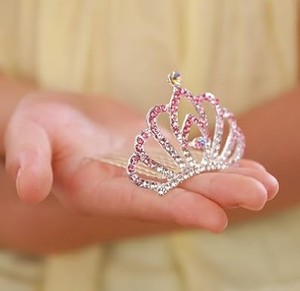lot 2431 image: Pink Crystal Mini Tiara Hair Comb - Retail $15