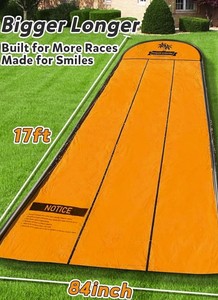 lot 5527 image: Water Slide for Kids Backyard 17ft 3 Lane Orange