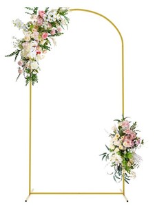 lot 5532 image: Gold Metal Wedding Arch Backdrop Stand - Retail $45