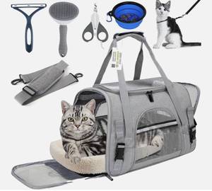 lot 5534 image: Pet Carrier Bag Airline Approved for Cats and Dogs Up to 20LBs