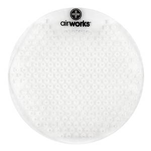 lot 13103 image: airworks AWSFUS233-BX Splash Free Urinal Screen, Sunburst, 0.22 lb, 8 Height, 6in Width, Clear (Pack of 10) - Retail $26in