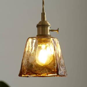 lot 13108 image: Sedelan Glass Pendant Light, Brass Vintage Pendant Lights, E26 Rustic Pendant Hanging Lamp for Kitchen Island Dining Room Living Room Bedroom Bathroom - Retail $52