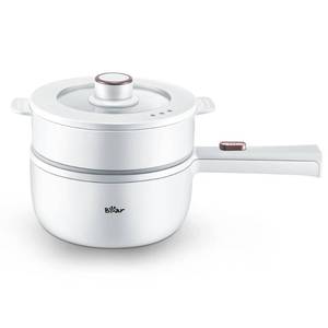 lot 13115 image: Bear Hot Pot Electric with Steamer, 1.6L Rapid Noodles Cooker, Mini Pot, Non-Stick Frying Pan for Steak, Ramen, Egg, Oatmeal, Soup with Power Adjustable - Retail $35