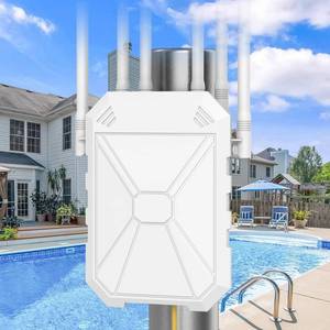 lot 13125 image: AC1200 Outdoor WiFi Extender, 5GHz and 2.4GHz Long Range Outdoor WiFi Access Point with 6 Antennas, Outdoor WiFi Extender Signal Booster, IP67 Weatherproof, Passive PoE, for Starlink, Camping, Yard - Retail $120
