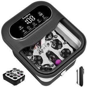 lot 13141 image: Ranjova Collapsible Foot Spa Electric Rotary Massage, Foot Bath with Heat, Bubble,Temp Control, and 24 Motorized Shiatsu Massage Balls, Pedicure Foot Spa Tub for Stress Relief (Black) - Retail $60