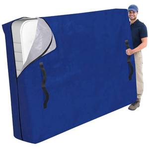 lot 13147 image: Cosy Family Mattress Bags for Moving with 8 Handles - 170GSM Extra-Thick Mattress Bag for Moving Supplies - Reusable Mattress Cover Protector Storage with Zipper - Queen Size - Blue - Retail $19