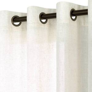 lot 13148 image: KOUFALL Linen Window Treatments Sheer Curtain Panels for Living Room with Oil Rubbed Brass Grommet,Natural Flax Light Filtering Floor Length Extra Long Curtains 96 Inches,Pair Set of 2,Cream Color - Retail $35