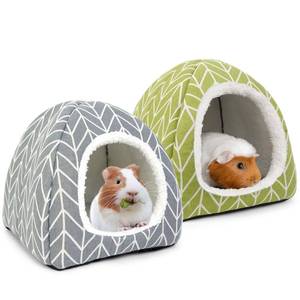 lot 13149 image: Tierecare 2 Pack Guinea Pig Hideout Bed Dwarf Rabbit House Cave Accessories Cozy Hide-Out for Little Bunny Hedgehog Ferret ChinchillaandOther Small Animals - Retail $22