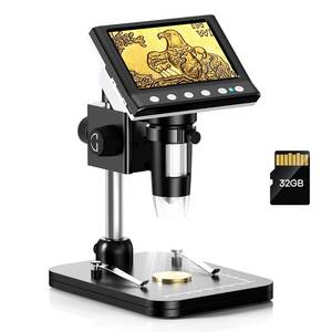 lot 13155 image: Hayve 4.3ftft IPS Coin Microscope, 1000X Magnification Digital Microscope for AdultsCoin Collection Supplies with 8 Adjustable LEDsWindows Compatible32GB TF Card - Retail $30
