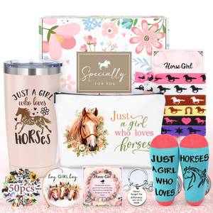 lot 14270 image: YENCHORN Horse Gifts for Girls Women Hobby Horse Stuff for Girl Horses Themed Gifts Accessories for Horses Lovers, Equestrian Girls, Cowgirl Gift Decoration Supplies Stuff for Equestrian Women - Retail $20