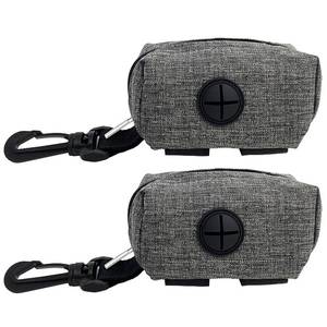 lot 14286 image: (2 Pack) Dog Poop Bag Holder for Leash,Doggie Waste Bag Dispenser Small Doggy Poop Bag Zipper Pouch with Carabiner Clip, Leash Attachment Holder for Pet Puppy Poop Bags - Retail $872