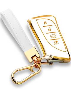 lot 14293 image: for Lexus Key Fob Cover with Keychain Compatible with 2018-2023 ES350 RX350h LC500h LS500h 2019-2023 UX200 UX250h ES250 ES300h 2020-2023 GX460 NX350 NX450 Accessories White - Retail $13