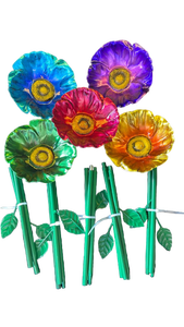 lot 15828 image: Handcrafted Metal Garden Flowers Set of 5 - Retail $125