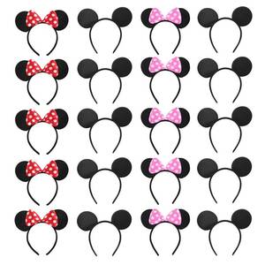 lot 15843 image: NEWTGAN 20 PCS Mouse Ears Headbands for Birthday Party Theme Park Costume Play Celebration for Boys and Girls (3color) (3 Color) - Retail $18