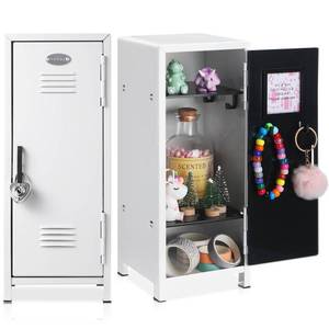 lot 15854 image: Vercraft 2 Pcs Christmas Mini Locker with Lock and 2 Keys 10.8 Inch Miniature Small Storage Locker Real Littles Cute for Xmas Santa Desktop School Home Office Container(White) - Retail $833