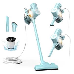 lot 15868 image: Roomie Tec Corded Stick Vacuum Cleaner - 450W, Lightweight 2 in 1 Handheld with Powerful Suction, Bagless HEPA Filter, Large Dust Capacity, 20ft Cable - Ideal for Floors, Dorm Room, and Home Cleaning - Retail $36