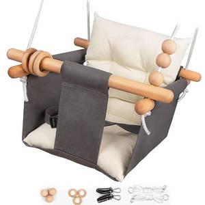 lot 15881 image: Tislly Baby Swing Outdoor Indoor Toddler Swing Seat with Safety Belt, Canvas Hanging Swings Outside Tree Swing Great Gift for Baby Boys Girls Kids Lovers - Retail $47