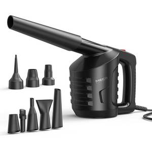 lot 15883 image: Compressed Air, MECO ELEVERDE 550 Watts Air Blower, 2 Gear Electric Air Duster for Computer, Keyboard, Printer, Duster Cleaner for dust, Crumbs, Replaces Compressed Canned Air for PC Cleaning Black - Retail $48