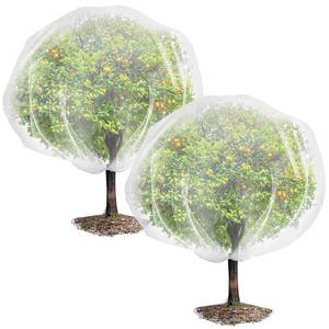 lot 15884 image: 2 PCS 8.2 x 6.6 ft Fruits Tree Netting,Garden Insect Netting Plant Cover with Drawstring Transparent Bird Plant Barrier Flower Fruits Mesh Screen for Preventing Deer Squirrel Bug - Retail $17