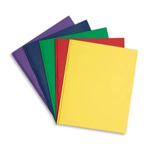 lot 15886 image: Blue Summit Supplies 100 Paper Two Pocket Folders with Prongs, 2 Pocket Folders Bulk 100 Pack, Assorted 5 Colors, 3 Prongs for Letter Size Paper, Designed for Office and Classroom - Retail $41