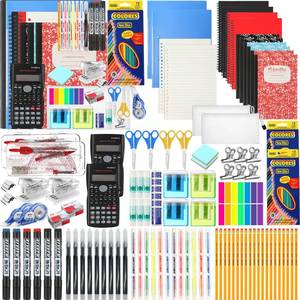 lot 15889 image: Gilprop 2 Sets High School Supplies Kit Back to School Supplies College Bundle Essential Stuff Bulk Stapler Notebook Calculator Backpack Bag Set for Senior Student Teen Classroom - Retail $69