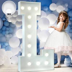 lot 15890 image: Marquee Letters 4 Feet Tall Large Light Up Letters Baby Shower Decorations Wedding Engagement Proposal White Party Decorations Marry Me Sign Big Cardboard Backdrop L - Retail $38