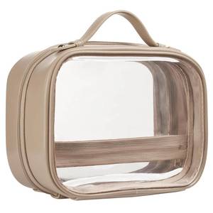 lot 15894 image: Oaque Clear Cosmetic Bag, Travel Essentials for Women (Stone, L) - Retail $32