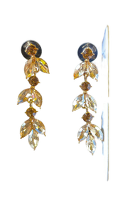 lot 16127 image: Crystal Leaf Drop Chandelier Earrings - Retail $25