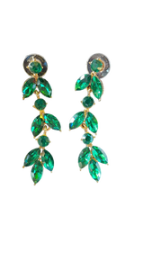 lot 16138 image: Emerald Crystal Drop Earrings - Retail $25