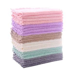 lot 16148 image: 24 Pack Kitchen Dishcloths - Does Not Shed Fluff - Reusable Dish Towels, Dish cloths, Super Absorbent Coral Fleece Cleaning Cloths, Nonstick Oil Washable Fast Drying, 7 x 9 Inch (Multicolor) - Retail $10