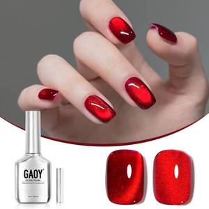 lot 16157 image: GAOY Red Cat Eye Gel Nail Polish, 16ml Glitter Holographic Nail Polish with Magnet, Reflective Translucent UV Gel, 2907 Ruby Twilight - Retail $8