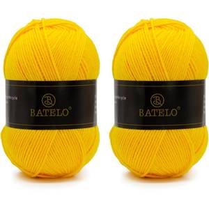 lot 16162 image: Crochet Yarn Yellow Amigurumi 560 Yards, 2 Pack Acrylic 150g5.3oz, 3 Light Worsted for Crocheting and Knitting - Retail $14