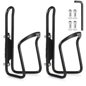 lot 16175 image: UShake Water Bottle Cages, Basic MTB Bike Bicycle Alloy Aluminum Lightweight Water Bottle Holder Cages Brackets(2 Pack- Drilled Holes Required) - Retail $12