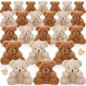 lot 16193 image: HyDren 24 Pcs 4 in Mini Bear Stuffed Animal Bulk Small Plush Bears Tiny Soft Doll Toy for DIY Keychain Birthday Baby Shower Wedding Christmas Stocking Stuffers Party Favors Gifts(2 Colors) - Retail $33